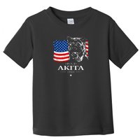 Mens Funny Proud Akita Dad American Flag Patriotic Dog Gift Toddler T-Shirt