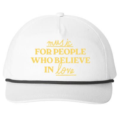 Music For People Who Believe In Love Snapback Five-Panel Rope Hat