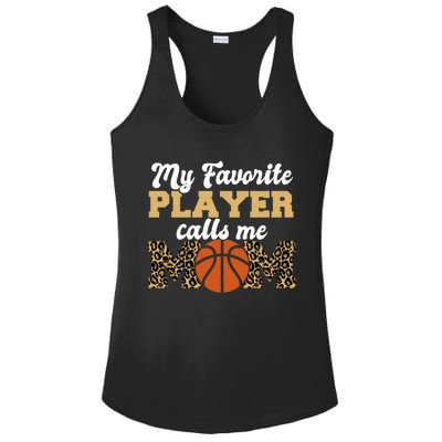 My Favorite Player Calls Me Mom Leopard Basketball Meaningful Gift Ladies PosiCharge Competitor Racerback Tank