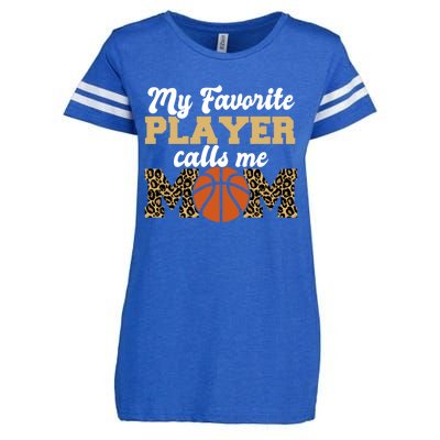 My Favorite Player Calls Me Mom Leopard Basketball Meaningful Gift Enza Ladies Jersey Football T-Shirt