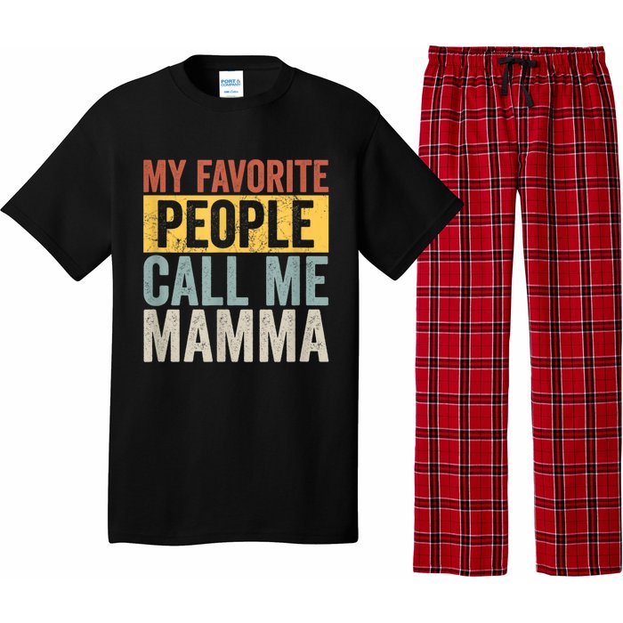 My Favorite People Call Me Mamma Vintage Funny Mothers Day Pajama Set