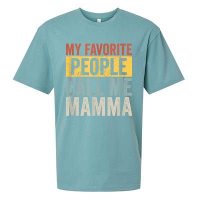 My Favorite People Call Me Mamma Vintage Funny Mothers Day Sueded Cloud Jersey T-Shirt