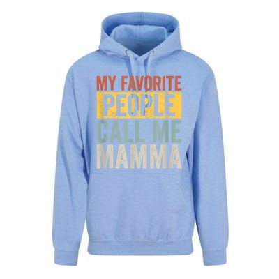 My Favorite People Call Me Mamma Vintage Funny Mothers Day Unisex Surf Hoodie