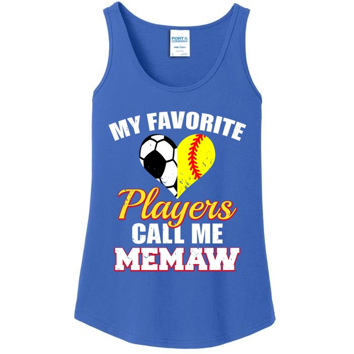 My Favorite Players Call Me Memaw Soccer Softball Memaw Cute Gift Ladies Essential Tank