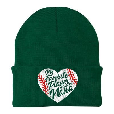 My Favorite Player Calls Me Nana Baseball Heart Cute Grandma Knit Cap Winter Beanie