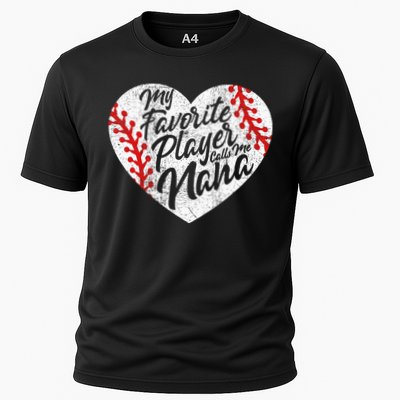 My Favorite Player Calls Me Nana Baseball Heart Cute Grandma Cooling Performance Crew T-Shirt