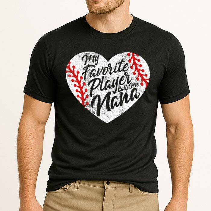 My Favorite Player Calls Me Nana Baseball Heart Cute Grandma Cooling Performance Crew T-Shirt