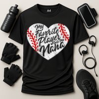 My Favorite Player Calls Me Nana Baseball Heart Cute Grandma Cooling Performance Crew T-Shirt