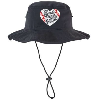 My Favorite Player Calls Me Nana Baseball Heart Cute Grandma Bucket Hat