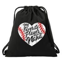 My Favorite Player Calls Me Nana Baseball Heart Cute Grandma Drawstring Bag