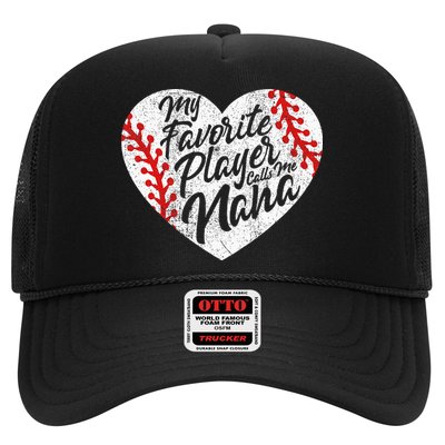 My Favorite Player Calls Me Nana Baseball Heart Cute Grandma Hat