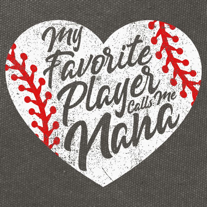 My Favorite Player Calls Me Nana Baseball Heart Cute Grandma Cotton Canvas Backpack