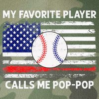 My Favorite Player Calls Me Pop Pop American Flag Baseball Legacy Tie Dye Trucker Hat