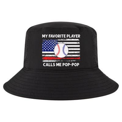 My Favorite Player Calls Me Pop Pop American Flag Baseball Cool Comfort Performance Bucket Hat