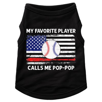My Favorite Player Calls Me Pop Pop American Flag Baseball Doggie Tank