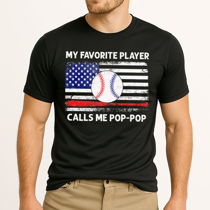 My Favorite Player Calls Me Pop Pop American Flag Baseball Performance Shirt