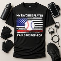 My Favorite Player Calls Me Pop Pop American Flag Baseball Performance Shirt