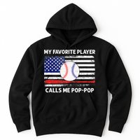 My Favorite Player Calls Me Pop Pop American Flag Baseball Hoodie