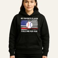 My Favorite Player Calls Me Pop Pop American Flag Baseball Hoodie