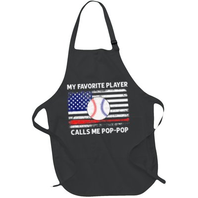 My Favorite Player Calls Me Pop Pop American Flag Baseball Apron