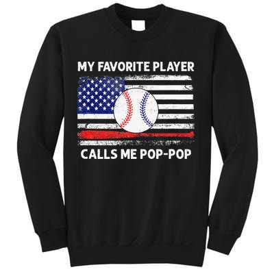 My Favorite Player Calls Me Pop Pop American Flag Baseball Sweatshirt