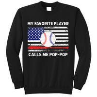 My Favorite Player Calls Me Pop Pop American Flag Baseball Sweatshirt