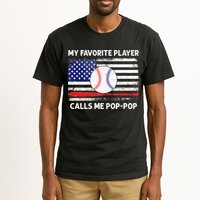 My Favorite Player Calls Me Pop Pop American Flag Baseball Tall T-Shirt