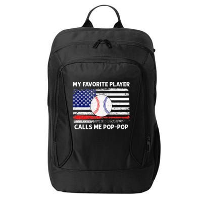 My Favorite Player Calls Me Pop Pop American Flag Baseball City Backpack