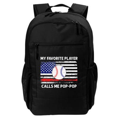 My Favorite Player Calls Me Pop Pop American Flag Baseball Backpack
