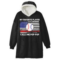 My Favorite Player Calls Me Pop Pop American Flag Baseball Hooded Wearable Blanket