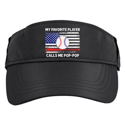 My Favorite Player Calls Me Pop Pop American Flag Baseball Adult Drive Performance Visor