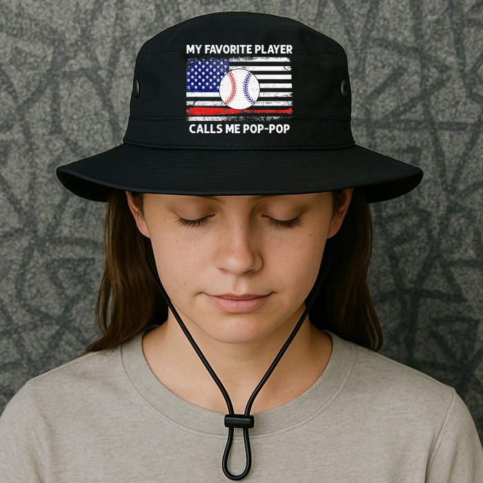 My Favorite Player Calls Me Pop Pop American Flag Baseball Bucket Hat