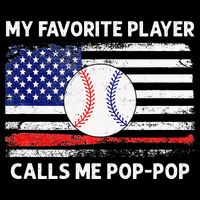 My Favorite Player Calls Me Pop Pop American Flag Baseball Bucket Hat