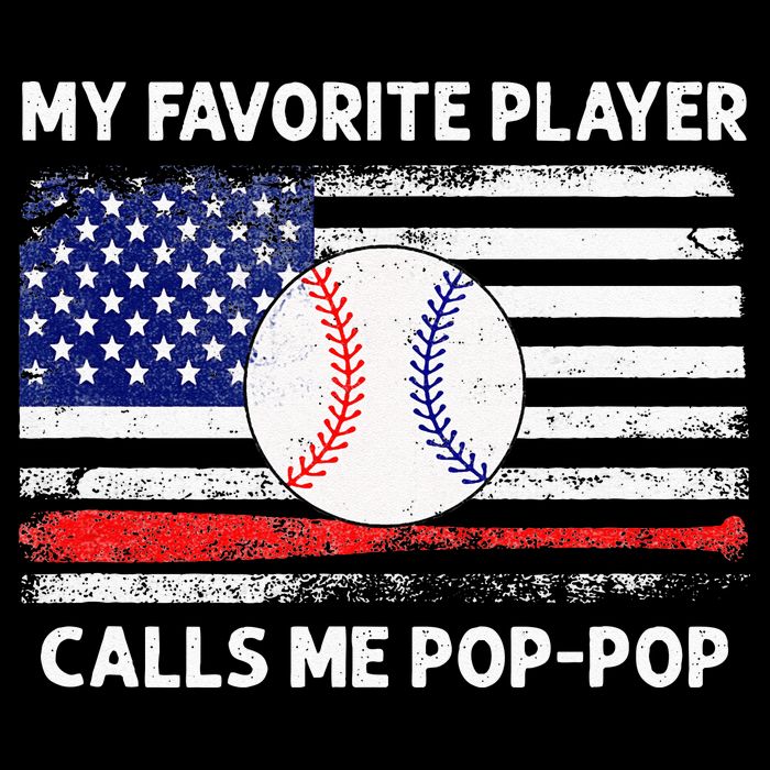 My Favorite Player Calls Me Pop Pop American Flag Baseball Bucket Hat