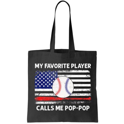My Favorite Player Calls Me Pop Pop American Flag Baseball Bag