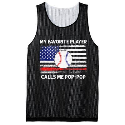 My Favorite Player Calls Me Pop Pop American Flag Baseball Mesh Reversible Basketball Jersey Tank