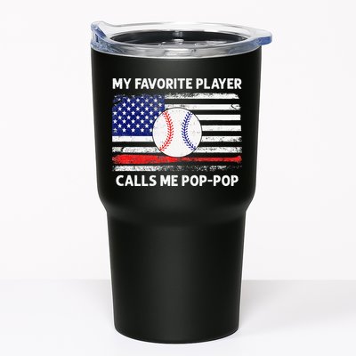 My Favorite Player Calls Me Pop Pop American Flag Baseball Tumbler