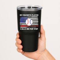 My Favorite Player Calls Me Pop Pop American Flag Baseball Tumbler
