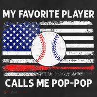 My Favorite Player Calls Me Pop Pop American Flag Baseball 25L Jumbo Tote