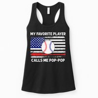My Favorite Player Calls Me Pop Pop American Flag Baseball Womens Tank Top