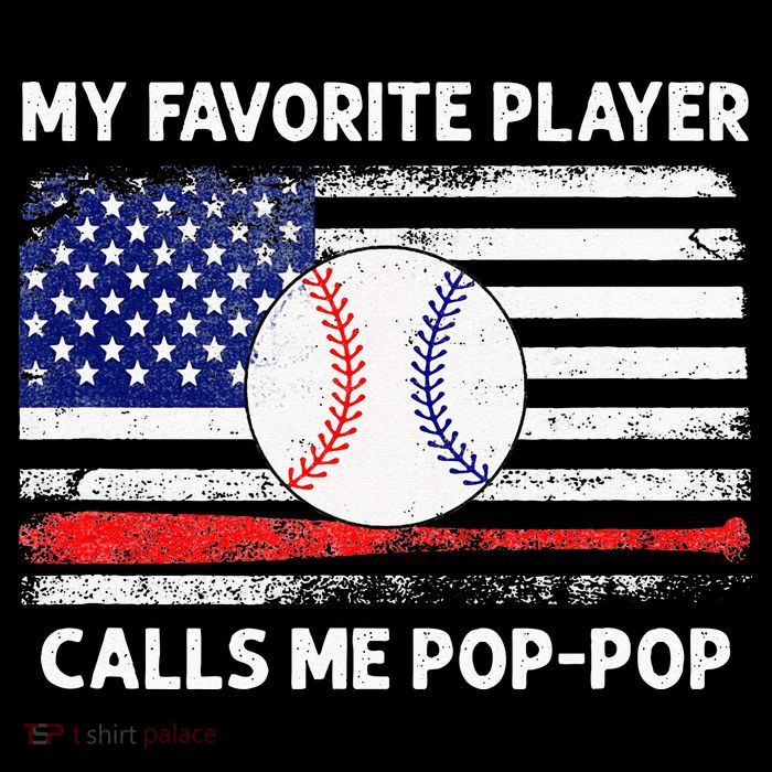 My Favorite Player Calls Me Pop Pop American Flag Baseball Baby Bodysuit