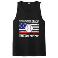 My Favorite Player Calls Me Pop Pop American Flag Baseball PosiCharge Competitor Tank