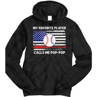 My Favorite Player Calls Me Pop Pop American Flag Baseball Tie Dye Hoodie