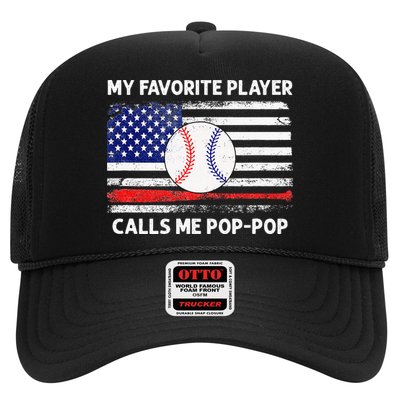 My Favorite Player Calls Me Pop Pop American Flag Baseball Trucker Hat