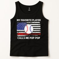 My Favorite Player Calls Me Pop Pop American Flag Baseball Tank Top