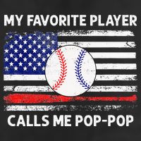 My Favorite Player Calls Me Pop Pop American Flag Baseball Microfiber Hand Towel