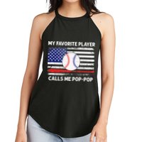 My Favorite Player Calls Me Pop Pop American Flag Baseball Women's Perfect Tri Rocker Tank