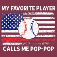 My Favorite Player Calls Me Pop Pop American Flag Baseball 16oz Travel Tumbler