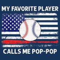 My Favorite Player Calls Me Pop Pop American Flag Baseball Infant Baby Jersey Bodysuit