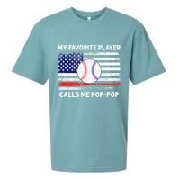 My Favorite Player Calls Me Pop Pop American Flag Baseball Sueded Cloud Jersey T-Shirt